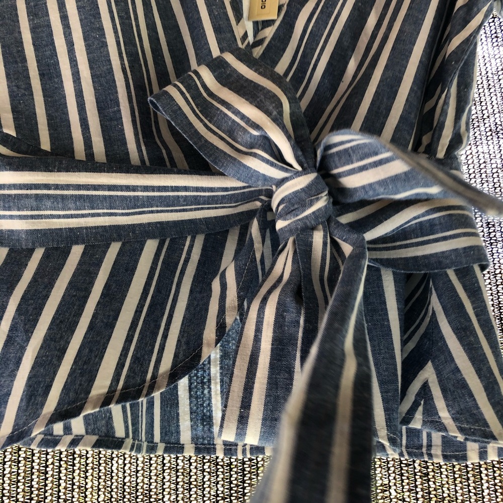 Max studio striped wrap top - Picture 3 of 8